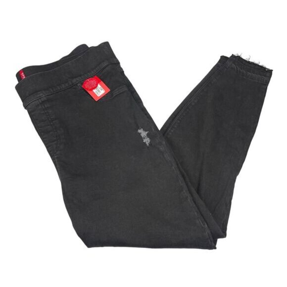 NWT SPANX Distressed Denim Pull On Leggings Sz 3X Vintage Black - Picture 3 of 8
